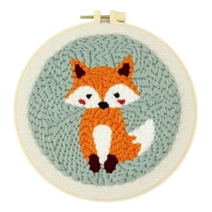 Punch Needle Embroidery Kit for DIY Starters Yarn Fabric Hoop Threader Full Set - Picture 1 of 6