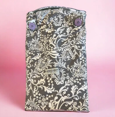 Car Seat Canopy Cover Gray White Victorian Print Lavender Minky Swirly - Image 1 of 4