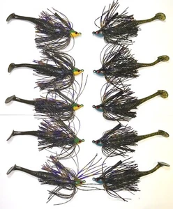 Bass Jigs Finesse 10 Gesamt: 5 Bluegill & 5 Black Barsch je 2-5/16 3-3/8 - Bild 1 von 4