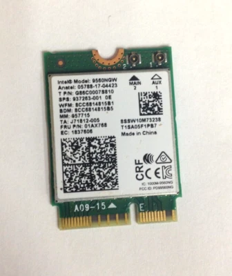 Intel 9560NGW Wireless-AC 9560 802.11AC WLAN PCI-Express 5.1 WiFi - Image 1 of 4