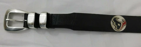 Houston Texans Leather Unisex Belt Black with Conchos Size 28-46 Color Cover