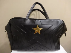 Stella Mccartney Star Overnight Black Faux Leather Large Duffel. As is. - Picture 1 of 14