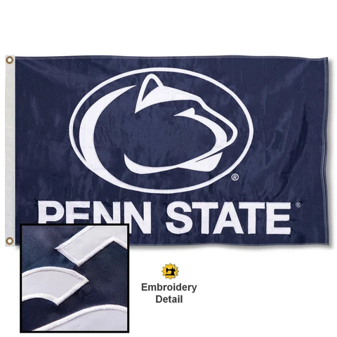 Penn State University Embroidered and Appliqued Nylon Flag Cover