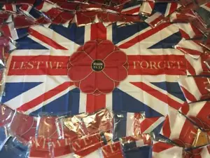 Empire Poppy Union Jack Flag Lest We Forget Navy Army RAF British GB UK - Picture 1 of 1