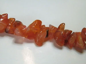 Natural carnelian necklace... tumbled drilled beads...80-100 carat - Foto 1 di 5