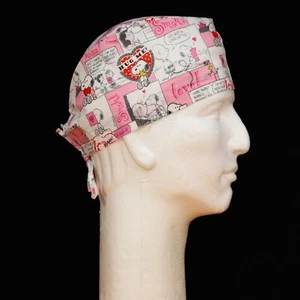Peanuts Gang Snoopy Valentine's Day Love Smak Kiss theme scrub hat - Picture 1 of 1