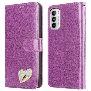 For Motorola G82 5GPhone Case Shiny Glitter Flip Wallet Card Cover for Moto G82 - Picture 1 of 28