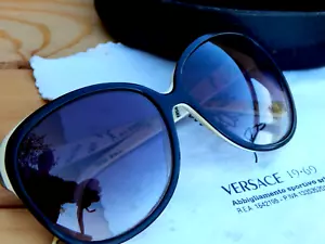 Versace 1969 Vintage Sunglasses Womens White / Black Frame Aviator Italy - Picture 1 of 15