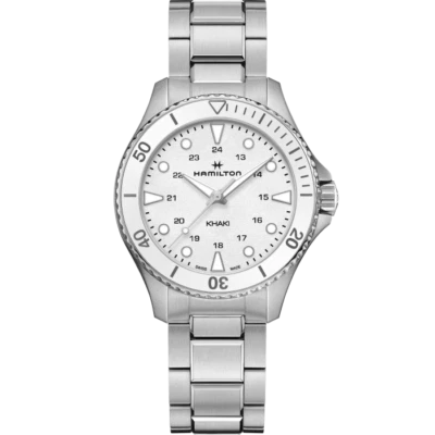 Nuevo reloj para mujer Hamilton caqui azul marino buceo automático ST acero esfera blanca H82221110 Foto 1 de 4