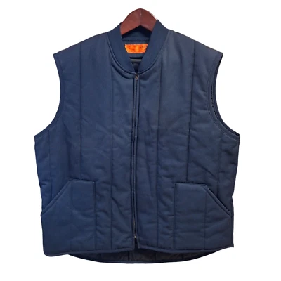 Red Kap Quilted Work Utility Vest Men Size XXLREG Navy Blue Zip-Up Outdoors - Image 1 of 4