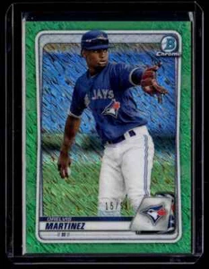 2020 Bowman Chrome Prospects Green Shimmer Orelvis Martinez 15/99 Toronto Blue - Picture 1 of 2