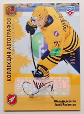 2012-13 KHL Gold Collection Autograph #ATL-A04 Jonas Andersson 18/50