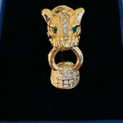 Anillo pavé Banana Republic Panthère, chapado en oro, talla 8 Foto 1 de 4