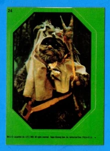 Pegatina Wicket 1983 Topps El Retorno del Jedi Serie 1 # 24 Verde (ex-como nueva)  - Imagen 1 de 2