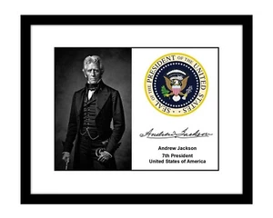 Andrew Jackson 8x10 Firmado Foto Impresión Sello Presidencial y Autógrafo - Imagen 1 de 2