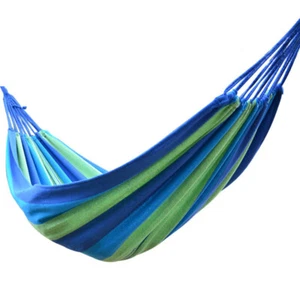Portable Double Hammocks With 2 Tree Straps Cotton Cloth Hammock EUY - Picture 1 of 10