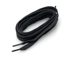 1 Pair Flat Thick Shoelaces – Athletic Black Laces for Sneakers, Skate, Sports - Bild 1 von 2