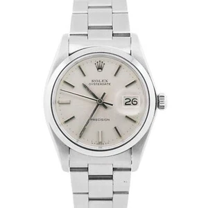 VINTAGE Rolex Oysterdate Precision SILVER Stainless Steel Oyster 34mm Watch 6694 - Picture 1 of 10
