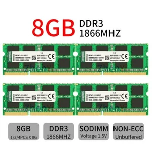 Kingston 32GB 16GB 8GB DDR3 1866MHz PC3-14900S SODIMM Laptop Notebook Memoria SP - Picture 1 of 13