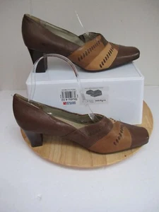 VINTAGE K SHOES BY CLARKS BROWN LEATHER COURT SHOES SIZE 4 /37 - Picture 1 of 7