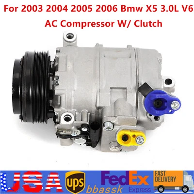 AC A/C Air Conditioner Compressor For BMW X5 3.0i Sport Utility 4-Door 2003-2006 - Image 1 of 4