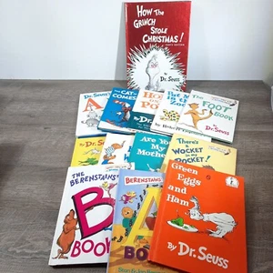 Lot of 13 Dr. Seuss Grinch ABC Children Kids Learn Books Vintage - Picture 1 of 2