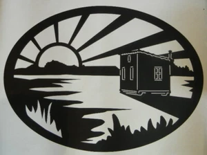 (2) ICE FISHING DECALS VINYL GRAPHIC RV CAMPER MOTOR HOME TRAILER BASS VAN - Bild 1 von 3