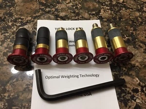 Nuovo Tour Lock Contatore Bilanciamento Pacchetto 6 pesi (ROSSO-17g,20g,25g) con chiave/manuale - Foto 1 di 7