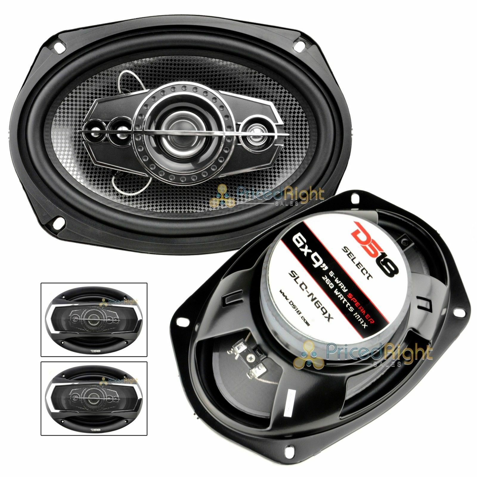 2 DS18 6x9 5-way Speakers 520 Watts Max 