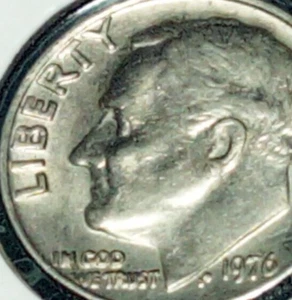 Mint Error Coin Roosevelt Dime 1976 P ROOSEVELT DIME REEDED RIM - Picture 1 of 16