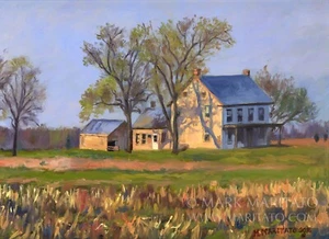 Mark Maritato Signed Art Print Lott Farmhouse Gettysburg PA Farm Landscape - Picture 1 of 1
