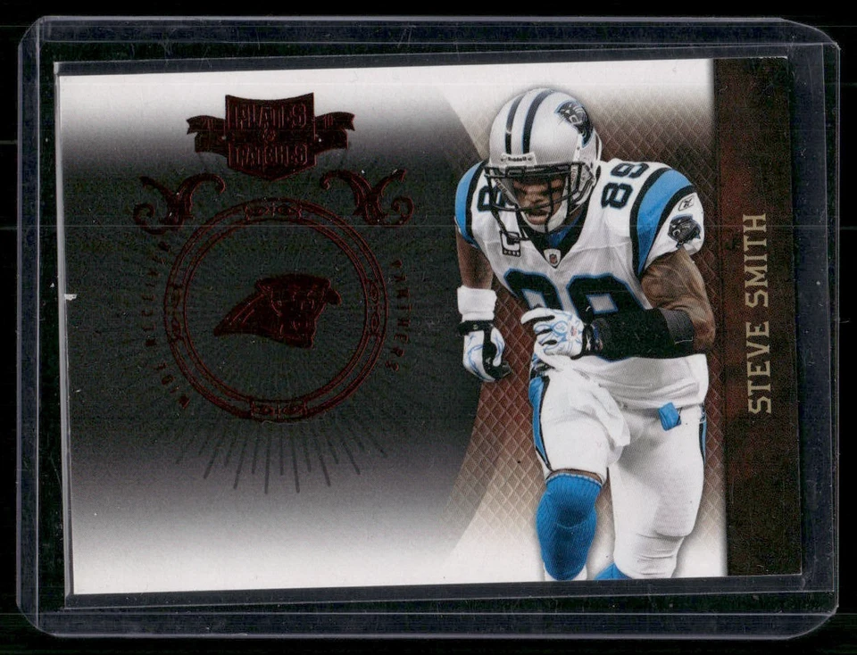 STEVE SMITH 2010 Panini Plates & Patches Red Parallel #D /499  Carolina Panthers - Image 1 of 2