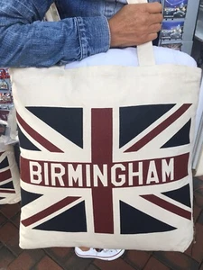 Borsa tote BIRMINGHAM DOPPIO LATO tela... Nuova... perfetto souvenir della città - Foto 1 di 2