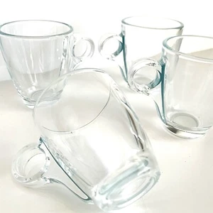 Set of 4 Espresso Cups small Clear Glass Cups 4 Oz Lot Of 4 Glasses - Picture 1 of 4