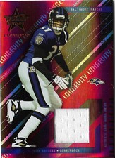 2004 LEAF ROOKIES & STARS LONGEVITY RUBY JERSEY 041/150 DEION SANDERS #50
