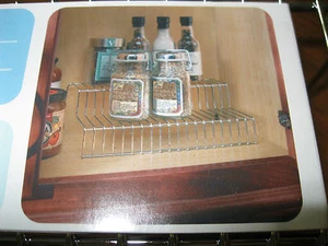 REAL ORGANIZED 2 Tier Chrome Cabniet Shelf  4x11x6 in  Kitchen Organizer Storage - Picture 1 of 3