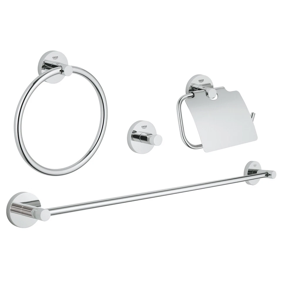 Grohe 40776001 Essentials Master Bathroom Accessories Set 4-in-1 in Chrome - Image 1 of 1