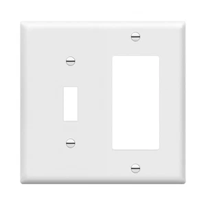Enerlites 881131-W Decorador/Interruptor de palanca Placa de pared Tamaño estándar, Blanco - Imagen 1 de 7