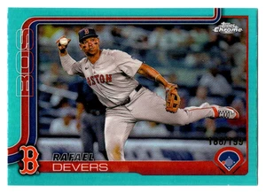Rafael Devers 2025 Topps Chrome #127 Aqua Refractor SP 186/199 Boston Red Sox - Picture 1 of 2