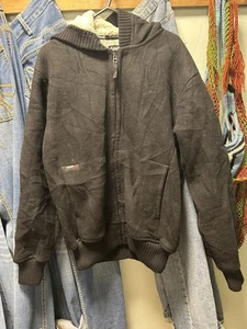 Vintage 90s Schott Fleece Zip Hoodie Heavyweight Sherpa Jacket Coat Men’s Size S - Picture 1 of 4