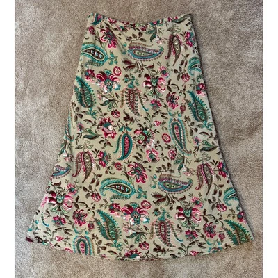 Falda Forrada Fluida East5th Paisley Estampado Floral Bohemia Cottagecore Talla 12 Foto 1 de 4