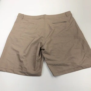 Da Hui Hybrid Collection 40 (Fit 40W) Polyester Stretch Flat 11" Shorts Beige - Picture 1 of 8
