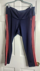 Adidas Damen Tights High Rise 7/8 Style (HD6841) blau n pink gestreift Gr. 4X - Neu mit Etikett - Bild 1 von 13