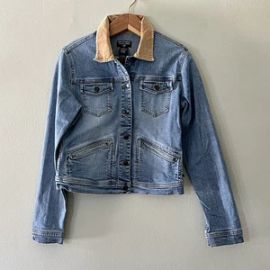 90s Y2K Vintage Ralph Lauren Denim Jacket Women L USA Flag 🇺🇸 Polo Jeans Co - Picture 1 of 11