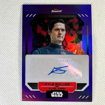 2023 Topps Finest Star Wars Auto Kyler Soller as Syril Karn Purple Refractor /75 - Image 1 of 4