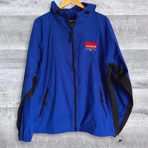 Chaqueta cortavientos vintage de los 90 marca Doral NUEVA mediana empaquetable publicidad promoción - Imagen 1 de 9