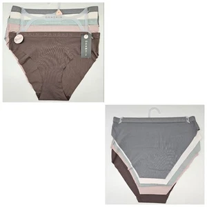 DANSKIN 5 Pack Women's S L No Show Lasercut Panties Gray White Green Mauve Brown - Picture 1 of 6
