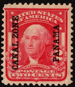 Canal Zone Stamp Scott # 5 Mint F-VF - 2 Cents Carmine George Washington Issue - Picture 1 of 1