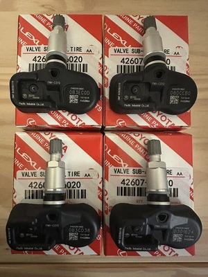 4pc 42607-06020 42607-52020 TPMS TIRE PRESSURE SENSOR PMV-C010 For Toyota Lexus - Image 1 of 3