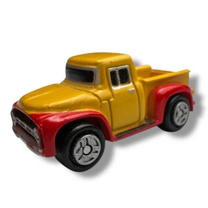 Micro Machines Galoob '56 Ford Pickup Yellow Red Step Side Vintage Original Toy - Picture 1 of 5